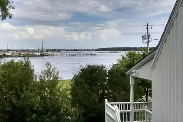 The view from The Crow's Nest, an Airbnb in downtown Swansboro