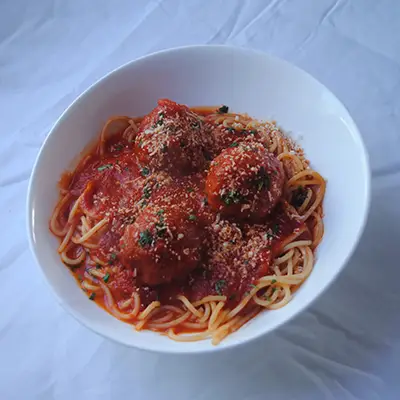 Spaghetti and meatballs at il Cigno Italiano in Swansboro, NC